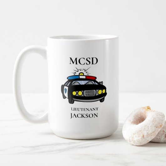 Personalisierter Polizeibeamter Kaffeetasse (Mit Donut)