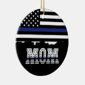 Personalisierter Polizeibeamter Mama Polizist Thin Keramik Ornament (Rechts)