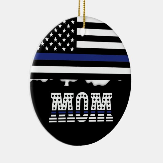 Personalisierter Polizeibeamter Mama Polizist Thin Keramik Ornament (Rechts)