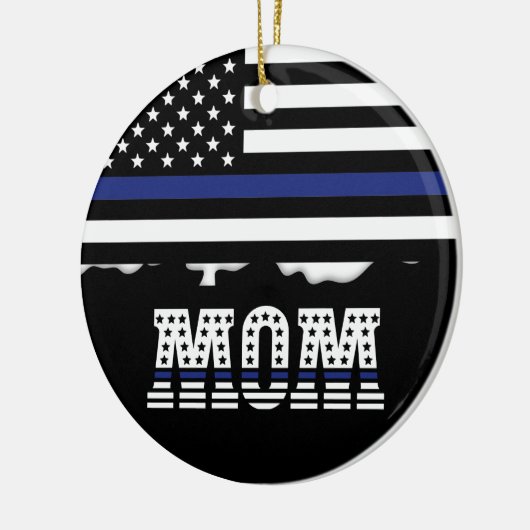 Personalisierter Polizeibeamter Mama Polizist Thin Keramik Ornament (Links)