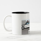 Personalisierter Polizeibeamter - männlicher Carto Zweifarbige Tasse (Links)