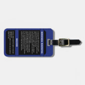 Personalisierter Polizeibeamter Miranda Warning Gepäckanhänger (Vorderseite horizontal)