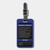Personalisierter Polizeibeamter Miranda Warning Gepäckanhänger (Vorderseite vertikal)