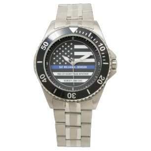 Personalisierter Polizeibeamter NAME Sheriffs Stel Armbanduhr