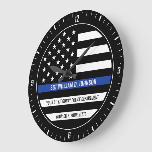 Personalisierter Polizeibeamter - Rechtsdurchsetzu Große Wanduhr (Winkel)