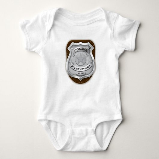 Personalisierter Polizeibeamter Sheriff Polizist N Baby Strampler (Vorderseite)