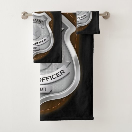 Personalisierter Polizeibeamter Sheriff Polizist N Badhandtuch Set (Insitu)