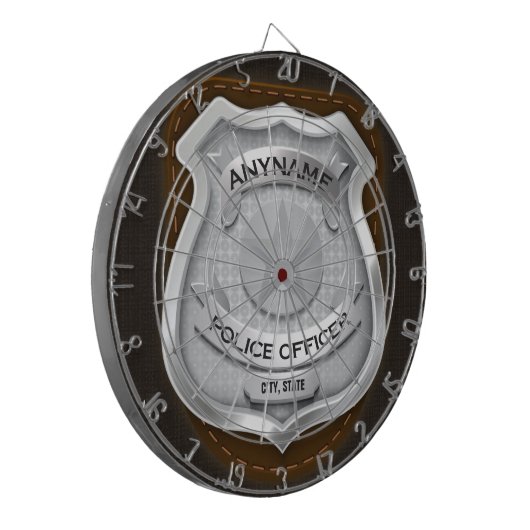 Personalisierter Polizeibeamter Sheriff Polizist N Dartscheibe (Vorderseite Links)