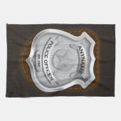 Personalisierter Polizeibeamter Sheriff Polizist N Geschirrtuch (Horizontal)