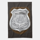 Personalisierter Polizeibeamter Sheriff Polizist N Geschirrtuch (Vertikal)