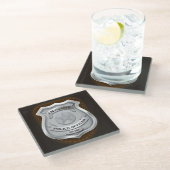 Personalisierter Polizeibeamter Sheriff Polizist N Glasuntersetzer (Schrägansicht)