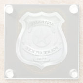 Personalisierter Polizeibeamter Sheriff Polizist N Glasuntersetzer (Rückseite)