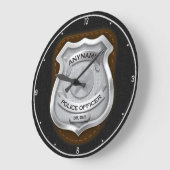 Personalisierter Polizeibeamter Sheriff Polizist N Große Wanduhr (Winkel)