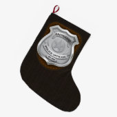 Personalisierter Polizeibeamter Sheriff Polizist N Großer Weihnachtsstrumpf (Vorderansicht (hängend))