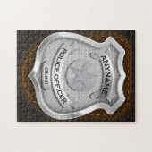 Personalisierter Polizeibeamter Sheriff Polizist N Puzzle (Horizontal)