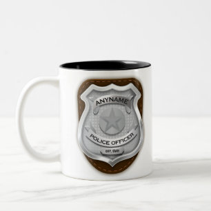 Personalisierter Polizeibeamter Sheriff Polizist N Zweifarbige Tasse