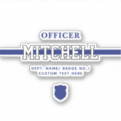 Personalisierter Polizeibeamter Thin Blue Line Aufkleber (Vorderseite)