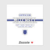 Personalisierter Polizeibeamter Thin Blue Line Aufkleber (Blatt)