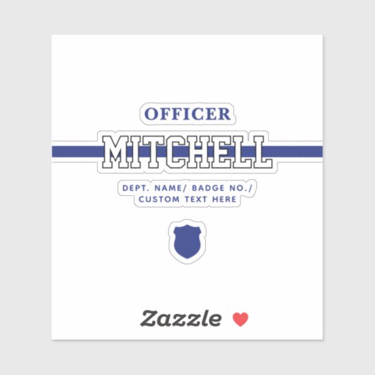 Personalisierter Polizeibeamter Thin Blue Line Aufkleber (Blatt)