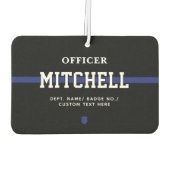 Personalisierter Polizeibeamter Thin Blue Line Autolufterfrischer (Rückseite)