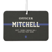 Personalisierter Polizeibeamter Thin Blue Line Autolufterfrischer (Vorderseite)