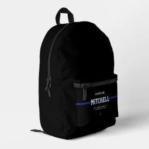 Personalisierter Polizeibeamter Thin Blue Line Bedruckter Rucksack