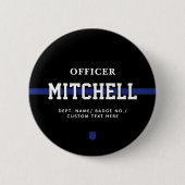 Personalisierter Polizeibeamter Thin Blue Line Button (Vorderseite)