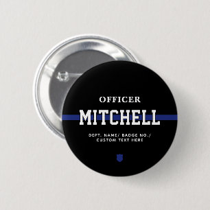Personalisierter Polizeibeamter Thin Blue Line Button