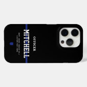 Personalisierter Polizeibeamter Thin Blue Line Case-Mate iPhone Hülle (Rückseite (Horizontal))