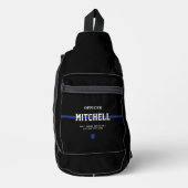 Personalisierter Polizeibeamter Thin Blue Line Crossbody Bag (Vorderseite)