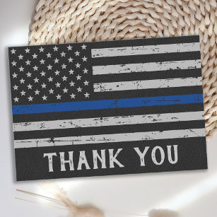 Personalisierter Polizeibeamter Thin Blue Line Dankeskarte