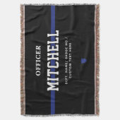 Personalisierter Polizeibeamter Thin Blue Line Decke (Vorderseite Vertikal)