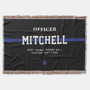 Personalisierter Polizeibeamter Thin Blue Line Decke