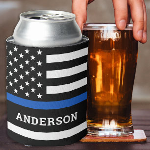 Personalisierter Polizeibeamter Thin Blue Line Dosenkühler