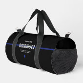 Personalisierter Polizeibeamter Thin Blue Line Duffle Bag (Rechte Ecke)