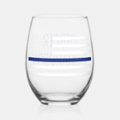 Personalisierter Polizeibeamter Thin Blue Line-Fla Weinglas Ohne Stiel (Vorderseite)