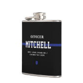 Personalisierter Polizeibeamter Thin Blue Line Flachmann (Links)