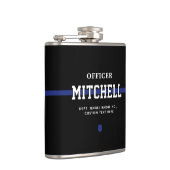Personalisierter Polizeibeamter Thin Blue Line Flachmann (Rechts)