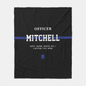 Personalisierter Polizeibeamter Thin Blue Line Fleecedecke (Vorderseite)