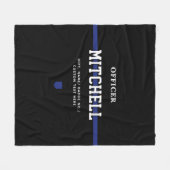Personalisierter Polizeibeamter Thin Blue Line Fleecedecke (Vorderseite (Horizontal))