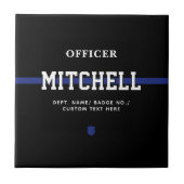 Personalisierter Polizeibeamter Thin Blue Line Fliese (Vorderseite)