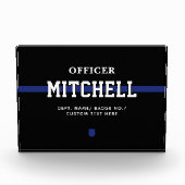 Personalisierter Polizeibeamter Thin Blue Line Fotoblock (Vorderseite)