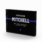 Personalisierter Polizeibeamter Thin Blue Line Fotoblock (Rechts)