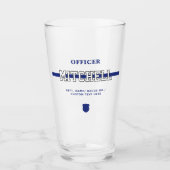 Personalisierter Polizeibeamter Thin Blue Line Glas (Vorderseite)