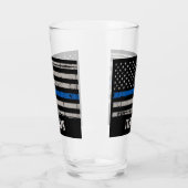 Personalisierter Polizeibeamter Thin Blue Line Glas (Links)