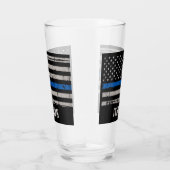 Personalisierter Polizeibeamter Thin Blue Line Glas (Rechts)