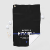 Personalisierter Polizeibeamter Thin Blue Line Golfhandtuch (Insitu)