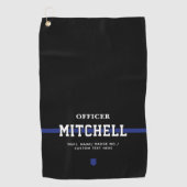 Personalisierter Polizeibeamter Thin Blue Line Golfhandtuch (Vorderseite)