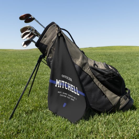 Personalisierter Polizeibeamter Thin Blue Line Golfhandtuch (Gras)