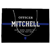 Personalisierter Polizeibeamter Thin Blue Line Große Geschenktüte (Rückseite)